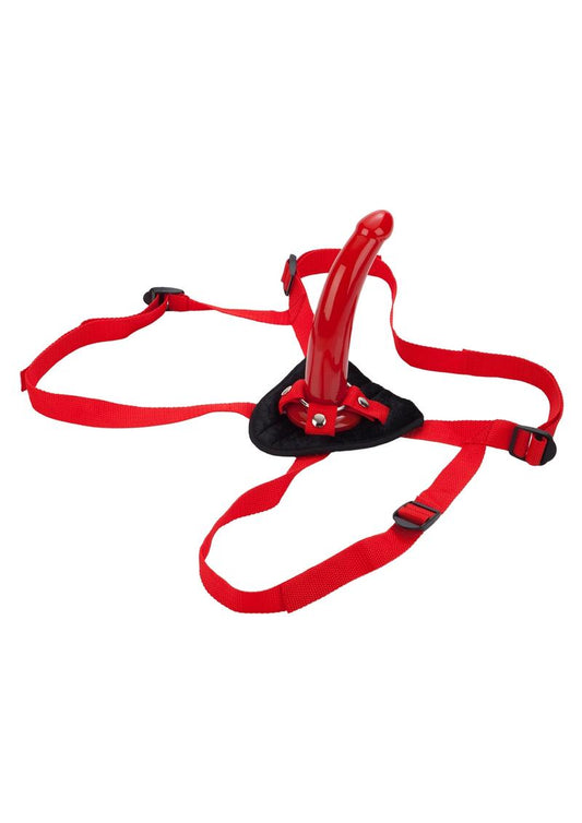 Red Rider Adjustable Strap-On with Dildo 7in