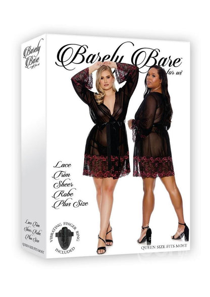 Barely Bare Lace Trim Sheer Robe