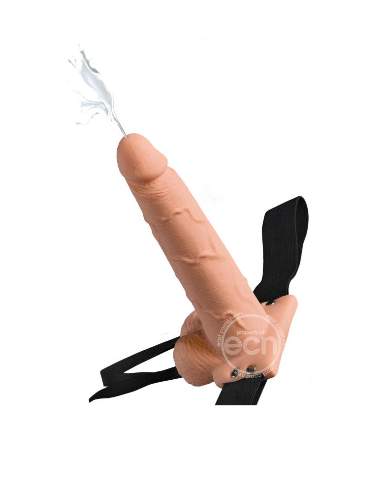 Fetish Fantasy Series Hollow Squirting Strap-On Dildo with Balls and Harness