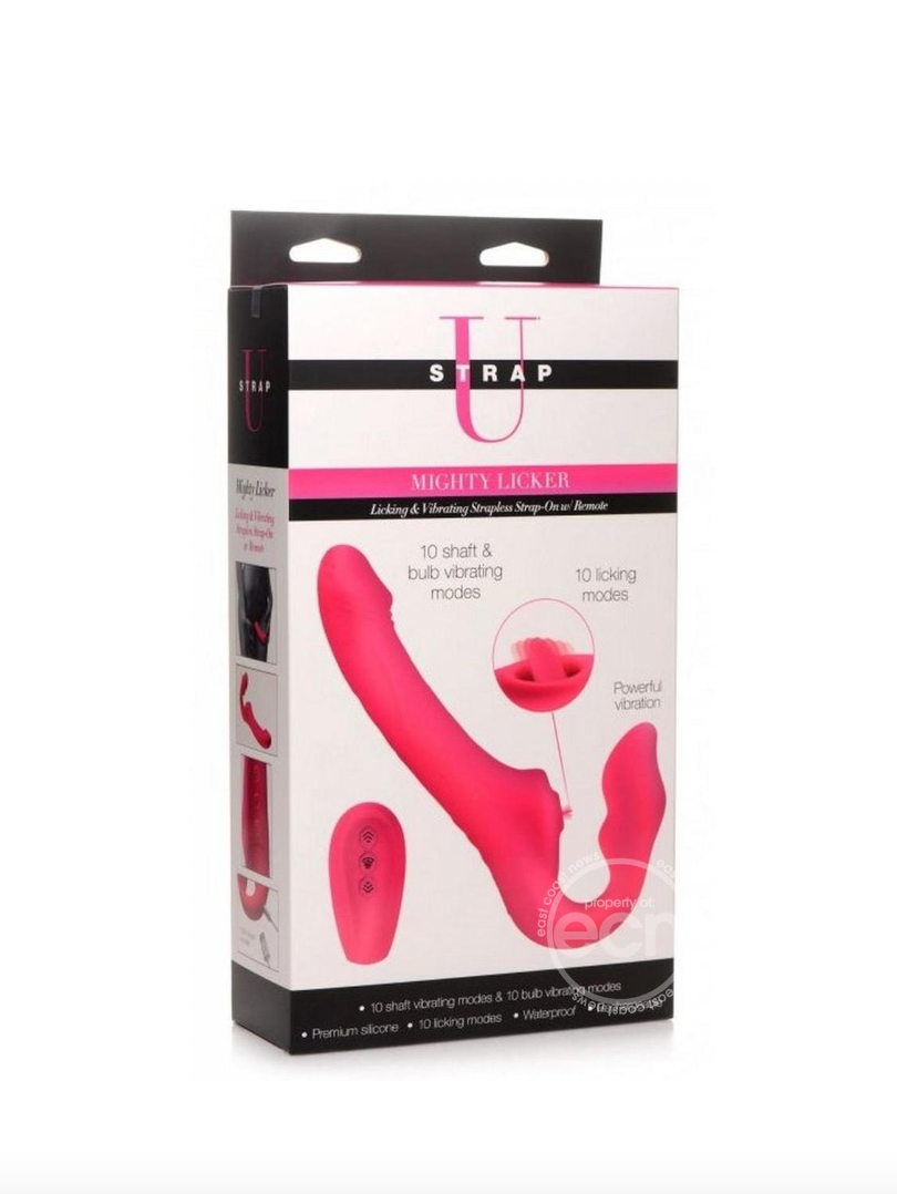 Strap U Licking Vibrating Strapless Strap-On with Remote Control