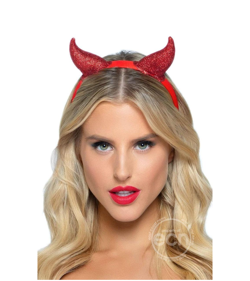 Leg Avenue Latex Glitter Devil Horn Headband