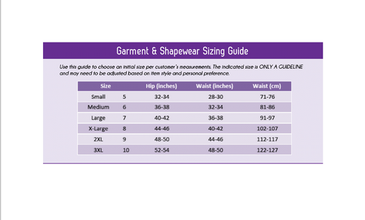 TRANSFORM® Shapewear & Garment Sizing Guide