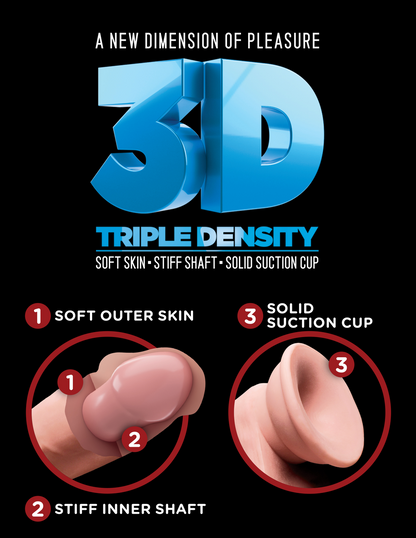 King Cock 3D Triple Density Fat Cock with Balls 10"