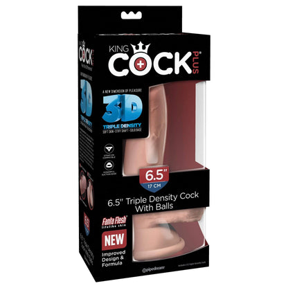 King Cock 3D Triple Density Cock with Balls 6.5"